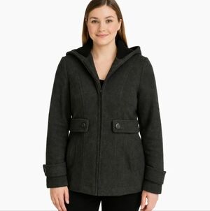Covington Outerwear Gray Womens Peacoat Sz Sm